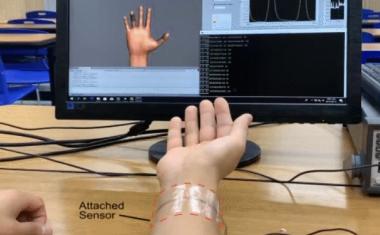 A deep learning e-skin decodes complex human motion