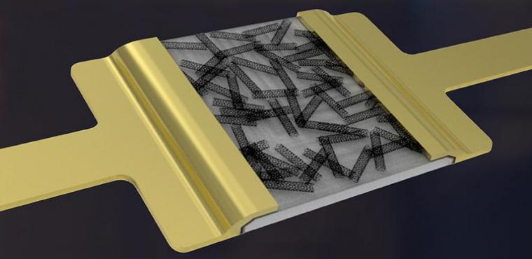 艺术家对混合纳米介质打印碳纳米管晶体管的印象。