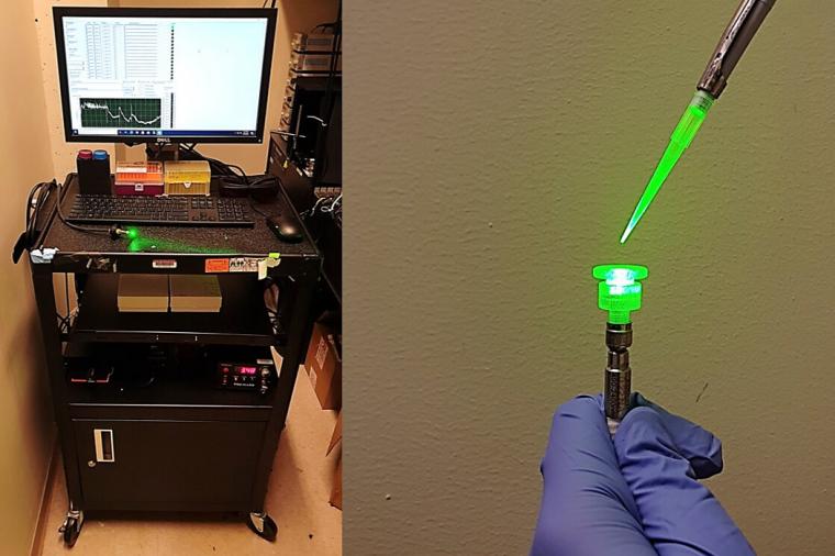 研究人员用光纤把他们的传感器集成到一个原型中。