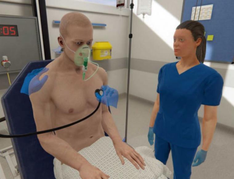 医生们使用虚拟现实技术进行与糖尿病相关的紧急情况培训