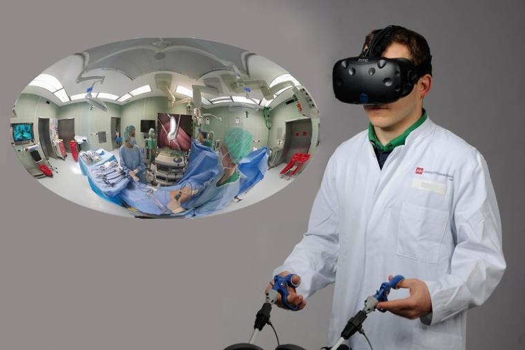 在VR模拟器的帮助下进行腹腔镜干预的培训。